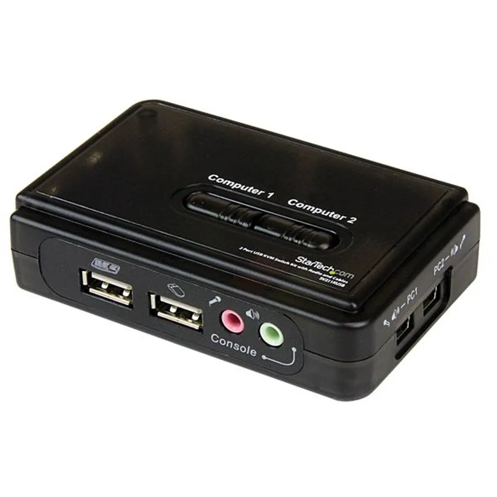 StarTech.com Kit Switch KVM USB 2 Ports avec Audio et Câbles Inclus