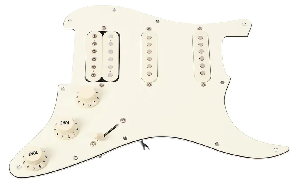 Plaque de montage blanche SSH19 pour guitare avec micros pré-câblés - 14