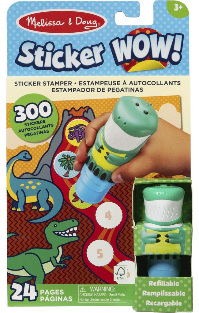 Melissa & Doug - Sticker WOW! Dinosaurusstickers, stempel Productafbeelding 