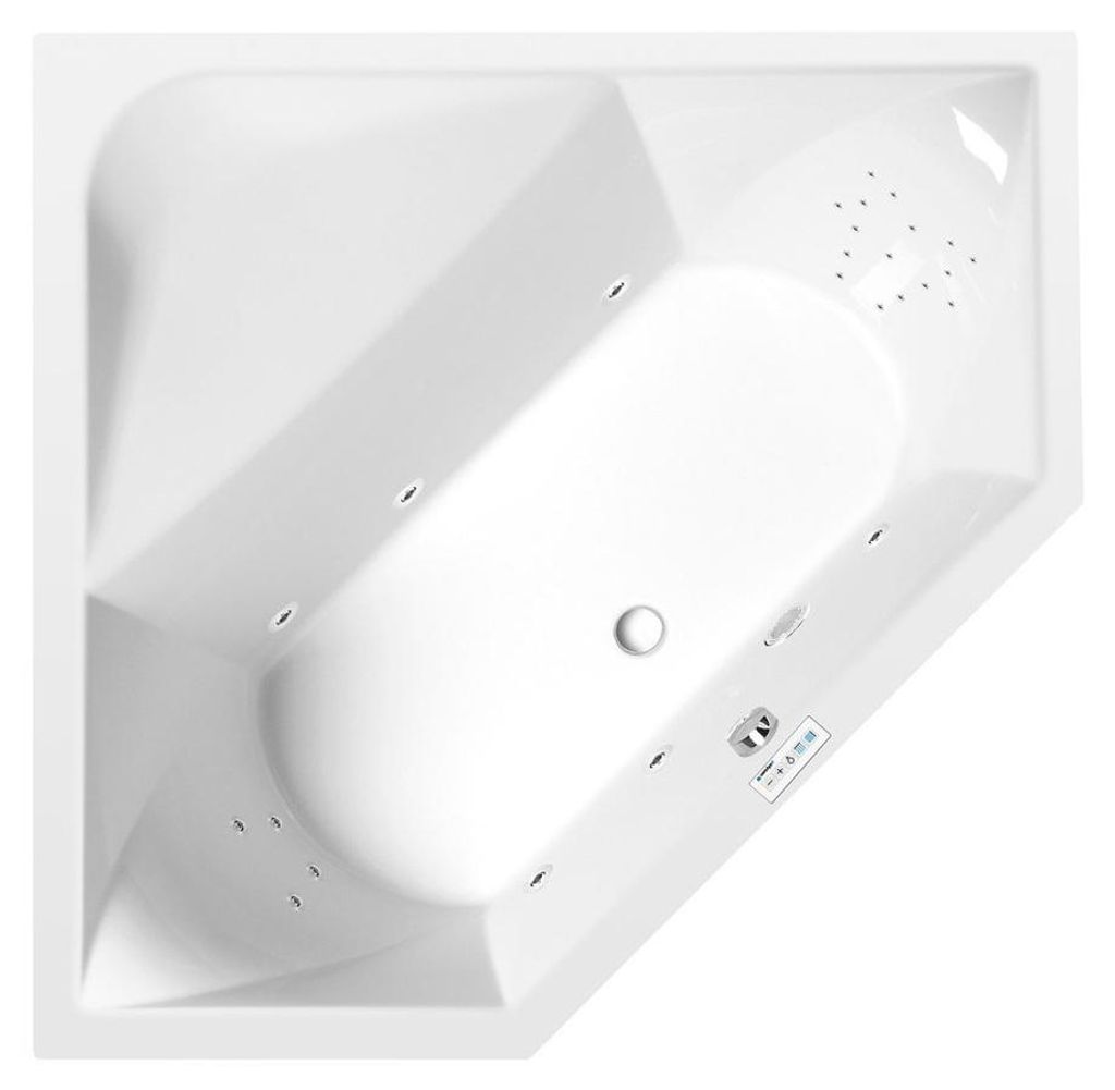 Polysan FLOSS Whirlpool-Badewanne, 145x145x50cm, Highline Hydro, Chrom