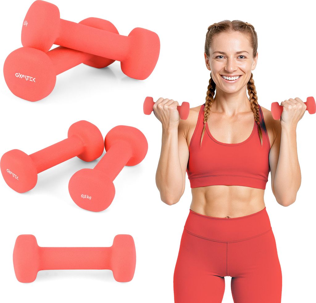 Gymtek Kurzhantel Set - 2x 0,5kg Hanteln - Hantel Set für Krafttraining, Fitness, Workout - Gymnastikhanteln, Hanteln für Home Gym