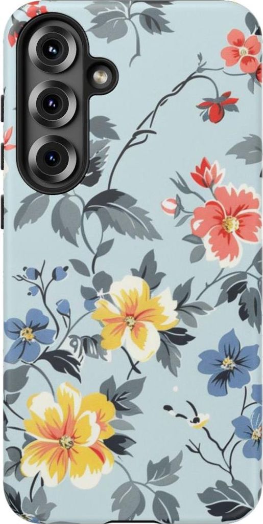 Vintage-Blumenmuster in Pastellfarben – Hülle Kompatibel mit Galaxy S25 Plus