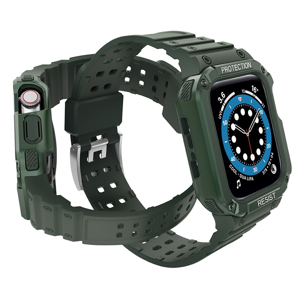 Protect Strap Case Band für Apple Watch 7/6/5/4/3/2/Se 45/44/42Mm Grün