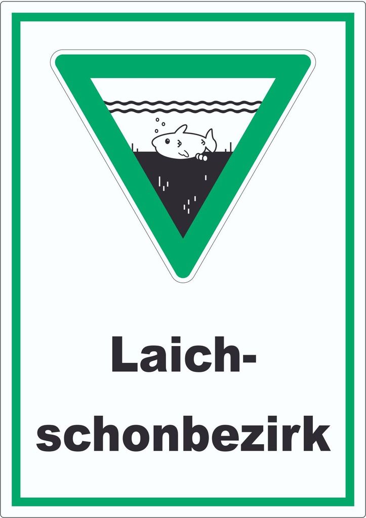 Laichschonbezirk Aufkleber A3 (297x420mm)