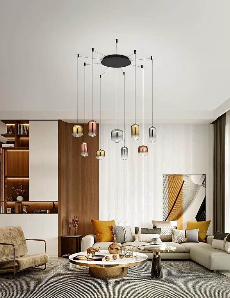 Suspension LED 45W Haute Luminosité 3000K en Aluminium Noir Mat Perenz - 2