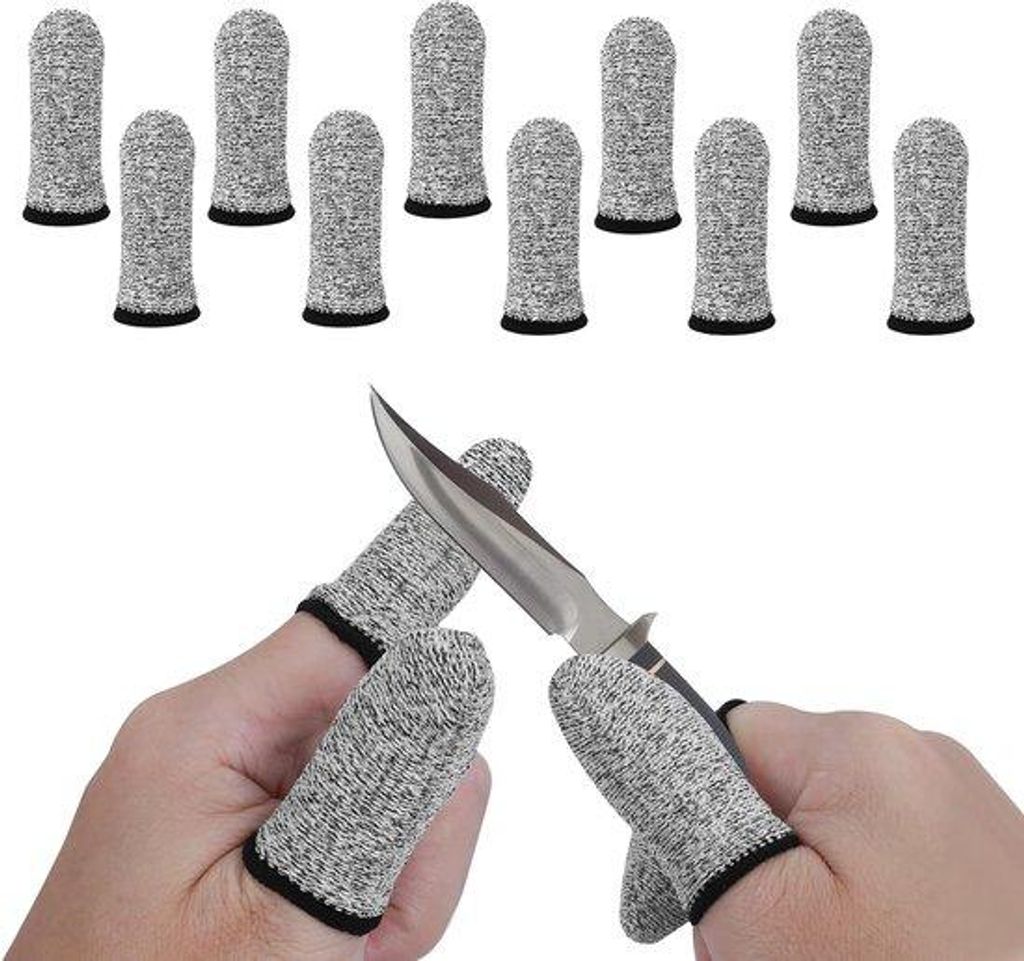 Vinger- und Fingerhandschuhe mit Schneidbeständiger Schutz, 10 Stück, herstellbare Finger- und Daumenhandschuhe für Werk, Küche, Garten, Skulptur