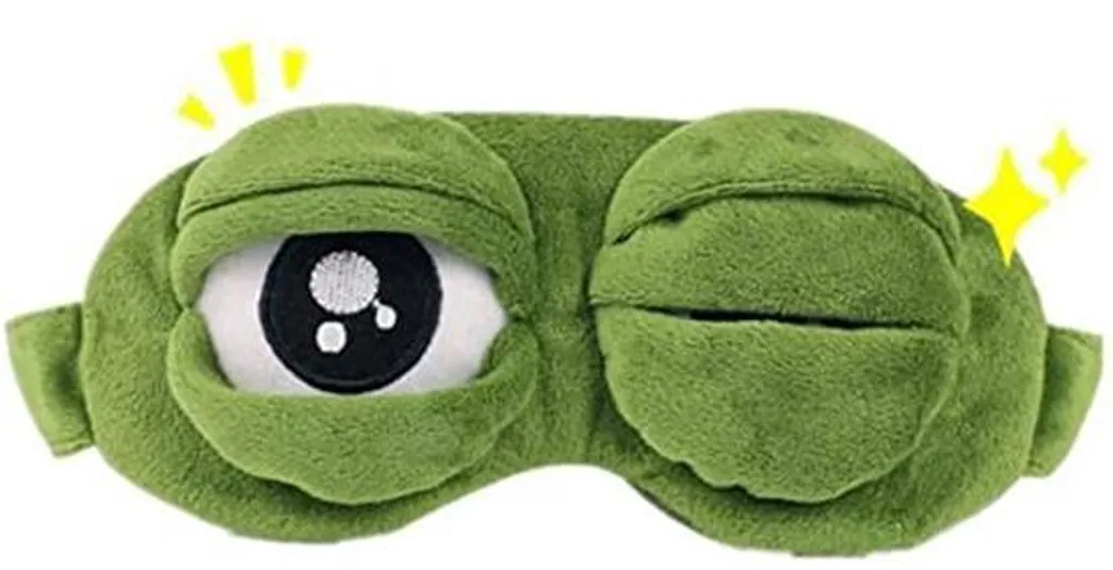Masque de nuit anti-lumière grenouille 3D - Cache-œil confort voyage
