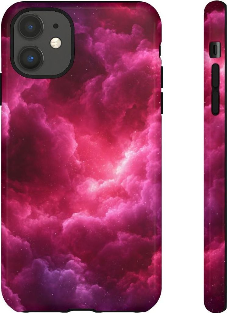 Pink-Burgunder Nebelwolken – Hülle Kompatibel mit iPhone 11