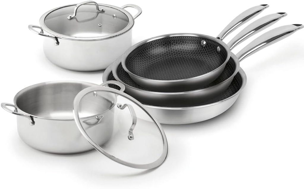 Topf-Set bestehend aus 3 Pfannen & 2 Töpfen