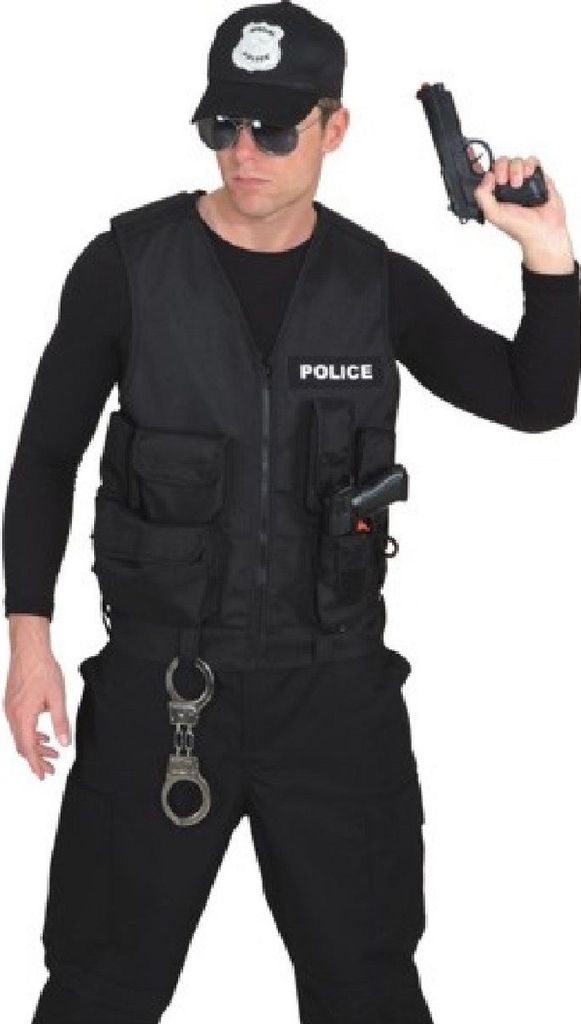 O7470 schwarz Herren Polizeiweste Police Weste