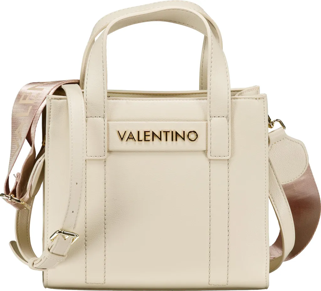 Sac porté main Valentino Aury Re écru - Finition Grainée et Détails Or