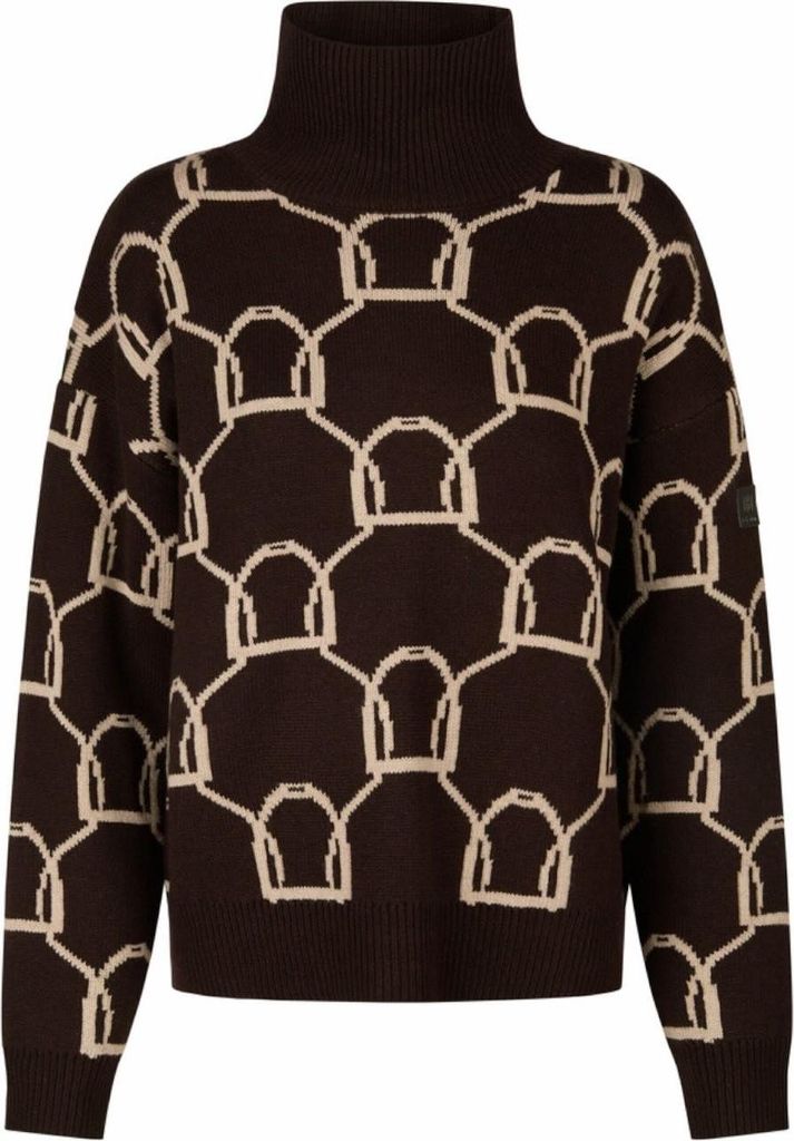 Eskadron Damen Strick Pullover KNIT JUMPER black truffle-beige Heritage Fanatics HW 25/26, Größe:S