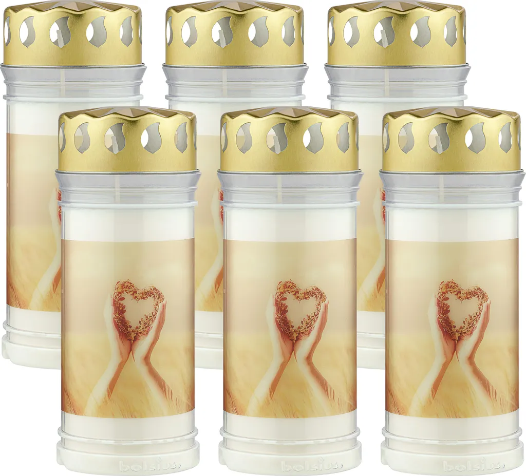 Bougies Funéraires avec Motif Couronne en Lot de 6 pour Pierre Tombale