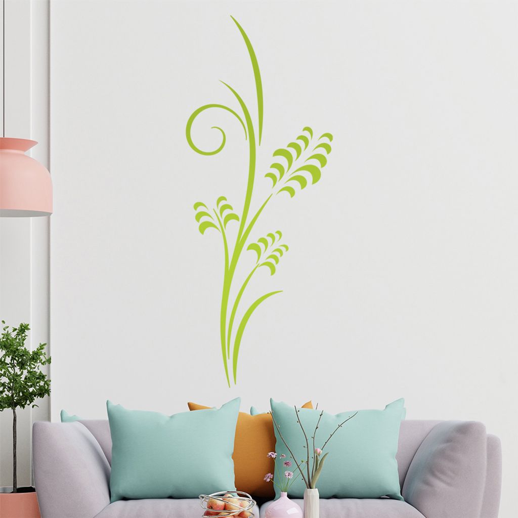 Blätter - Pflanze - Ornamente Wandtattoo in 6 Größen - Wandaufkleber Wall Sticker - Dekoration, Küche, Wohnzimmer, Schlafzimmer, Badezimmer