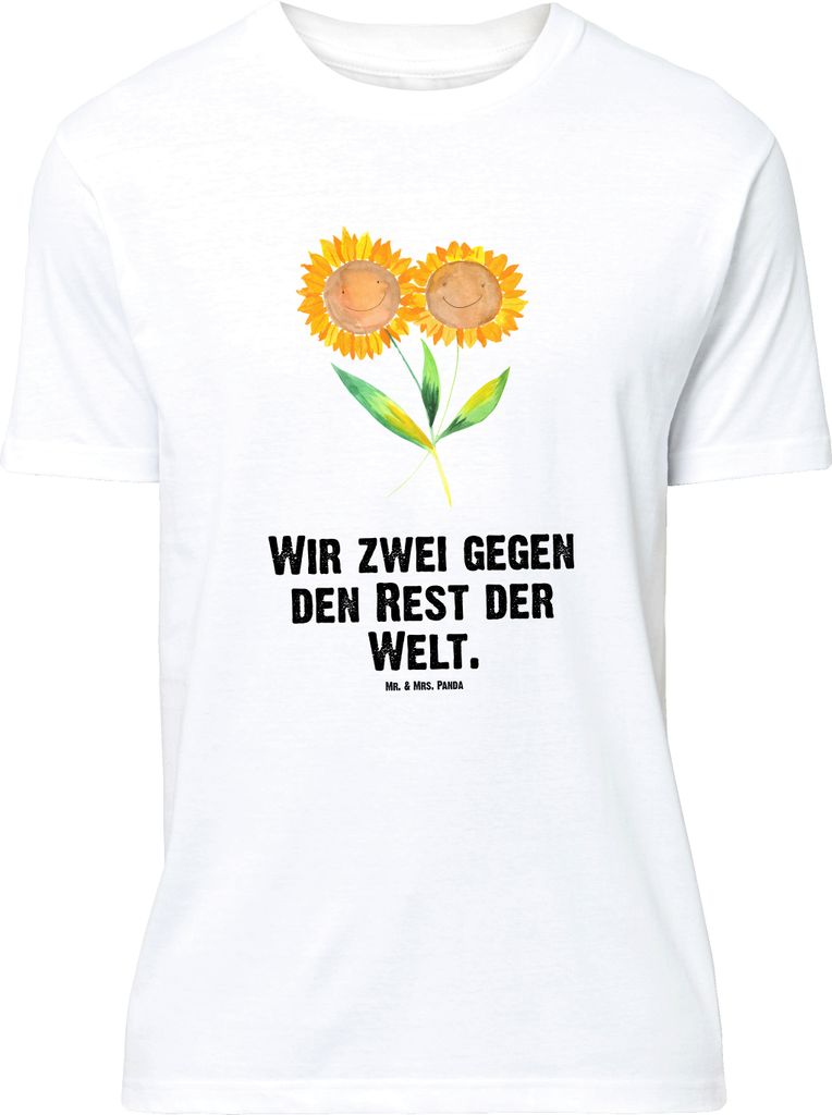 Mr. & Mrs. Panda Größe M T-Shirt Blume Sonnenblume - Weiß - Geschenk, Sonnenblumen, mit Spruch, Tshirt, Garten, Freundin, Freundschaft, Herren, ...