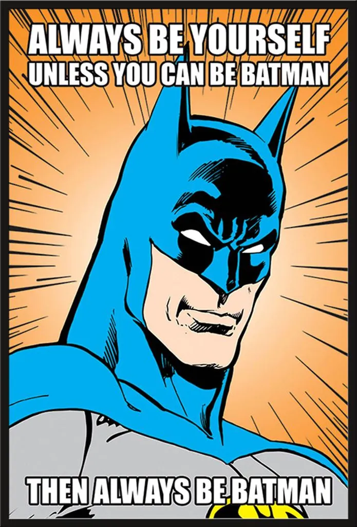 Batman Affiche Always Be Yourself avec Cadre Maxi Shinsuke Noir 61x91,5 cm