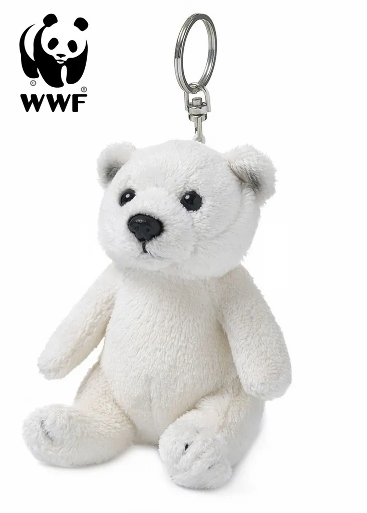 Mini Ours Polaire Peluche WWF 10 cm - Porte-clés Anti-perte très Doux