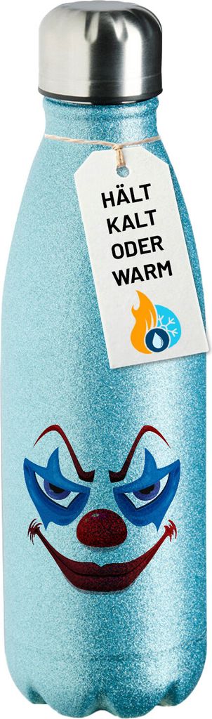 Huuraa Trinkflasche Horrorclown Halloween 500ml Blue Edelstahl Wasserflasche Trinkflasche Geschenkidee