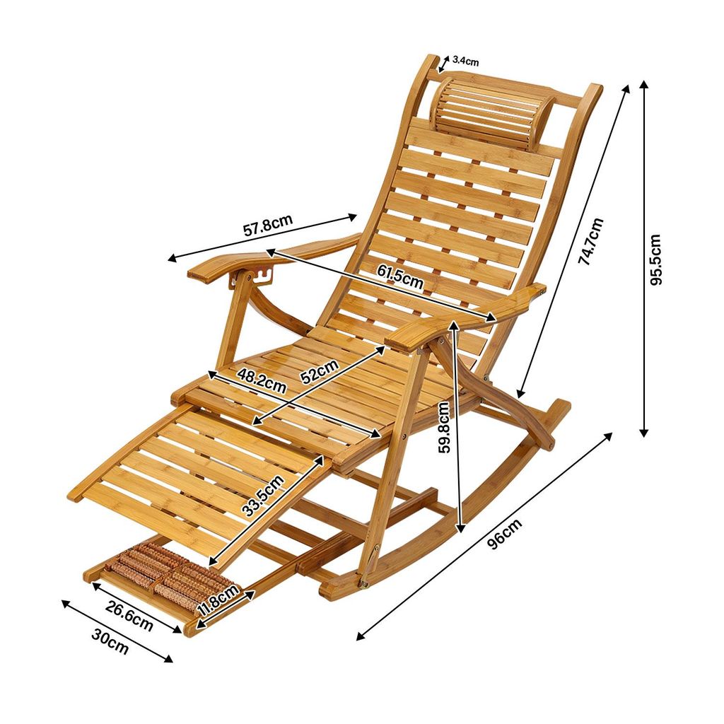 Liegestuhl Sonnenliege Gartenliege klappbar Bambus