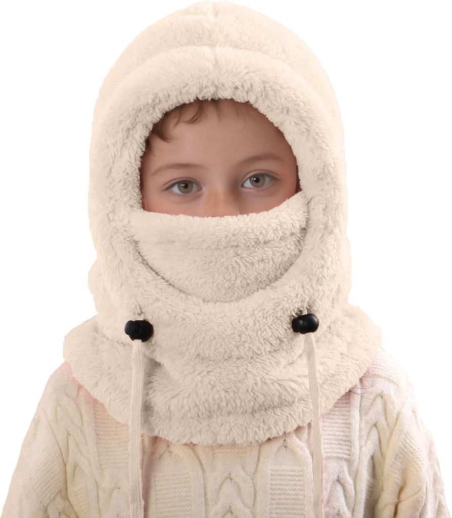 Kinder-Thermo-Sturmhaube (3-10 Jahre), Fleece-Mütze und -Schal, warmer Nackenwärmer und Ohrenwärmer.