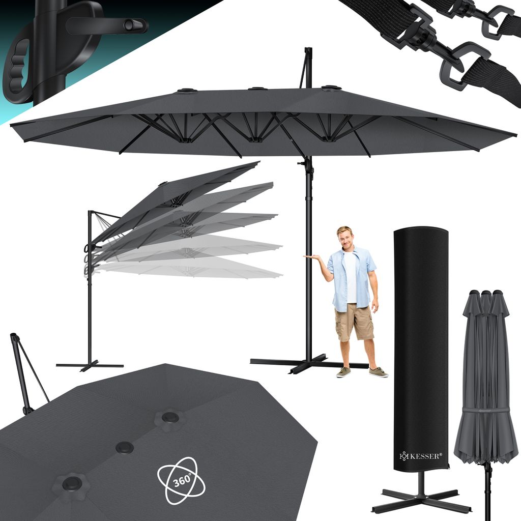 KESSER® Sonnenschirm Doppelsonnenschirm 4,6m x 2,7m | Produktbild 1
