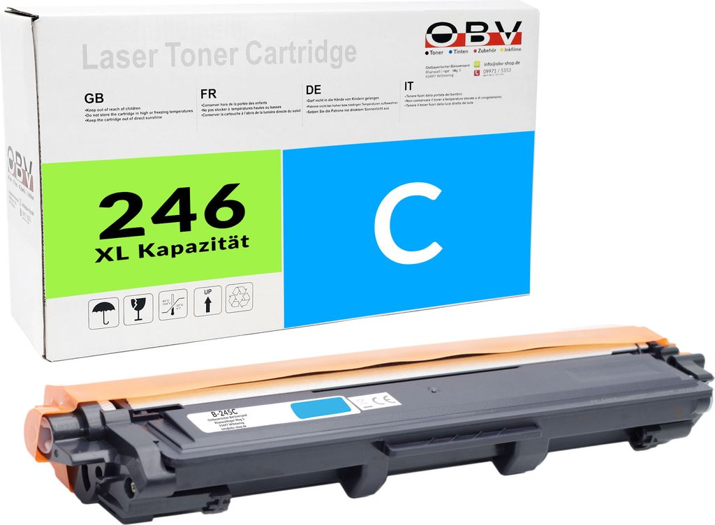 Kompatibler Toner für Brother MFC-9332 CDW MFC-9342 CDW als Ersatz für TN-246C TN246C Cyan - 2200 Seiten - B-246C