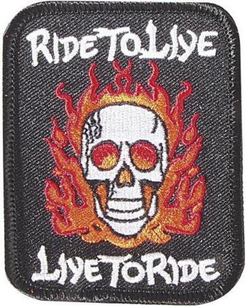 Aufnäher - Ride to Live - 04204 - Gr. ca. 8,5 x 6,5 cm - Patches Stick Applikation