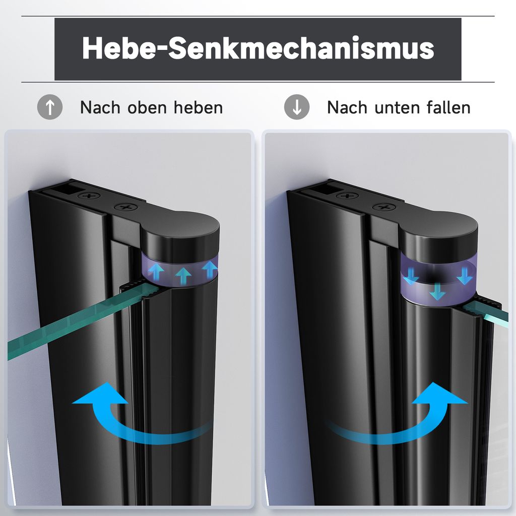 Duschtür Schwarz Nischentür Falttür 76x195cm Duschkabine Produktbild 7