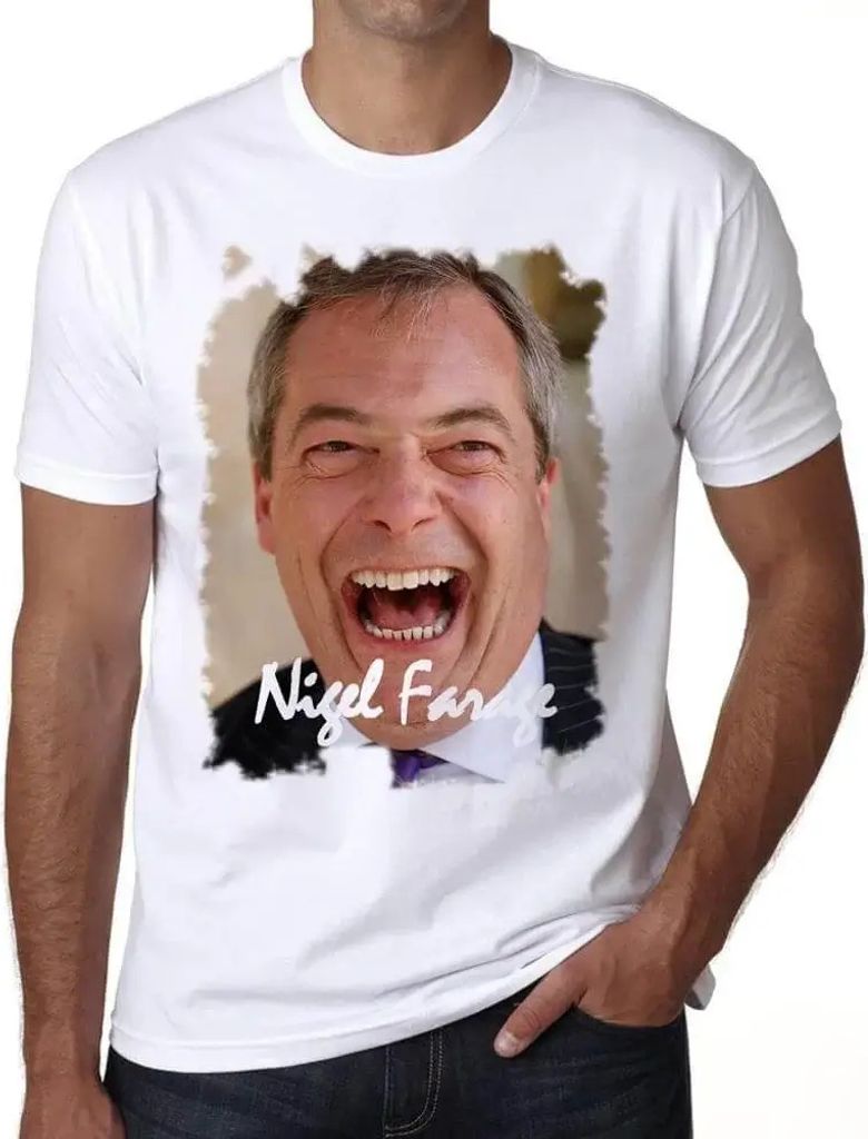 Herren Grafik T-Shirt Nigel Farage Öko-Verantwortlich Vintage Jahrgang Kurzarm Lustige Druck Geburtstag Geschenk Mann