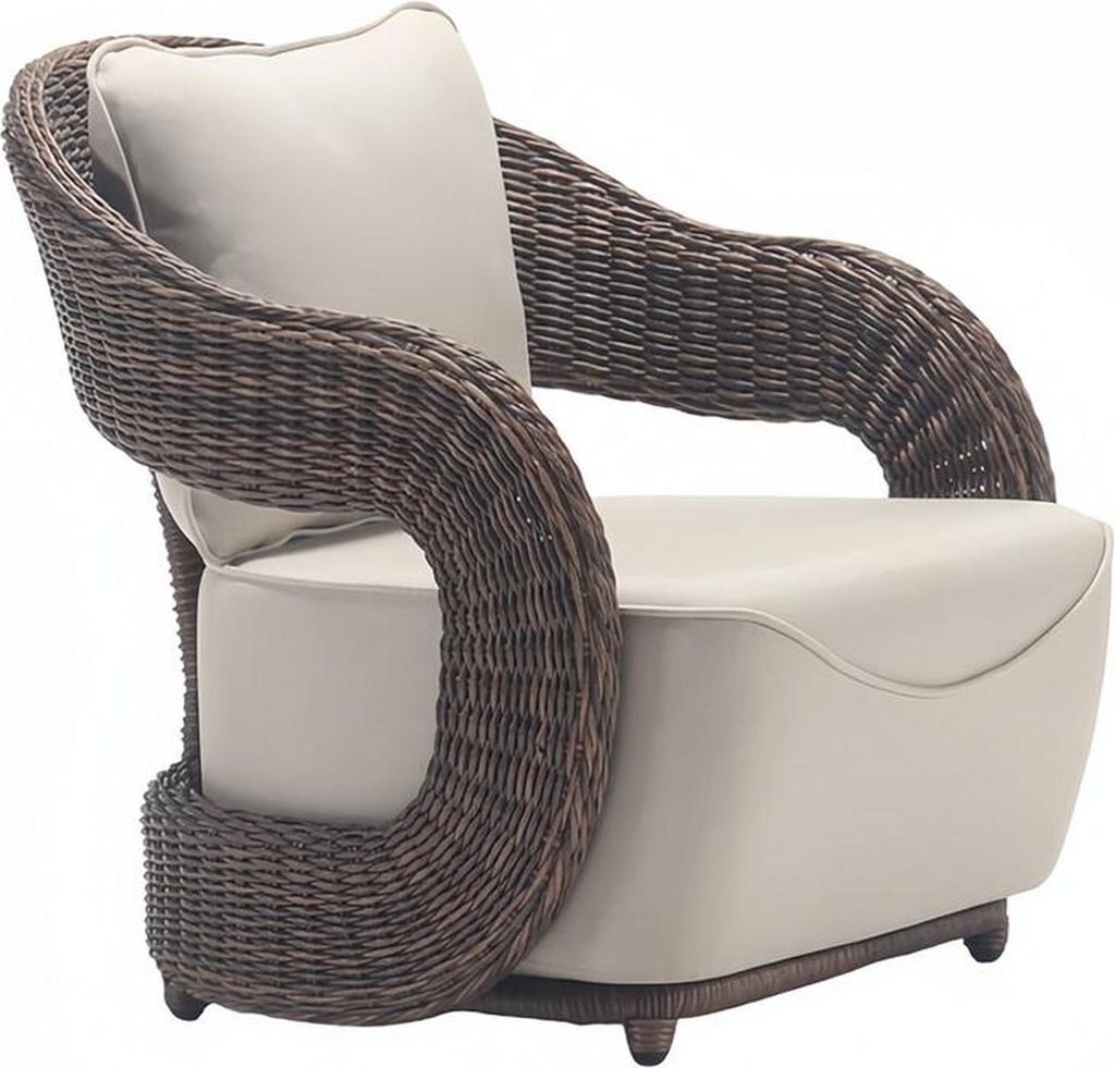 Sessel Beige Terrasse Design Elegantes Möbel Modern 1 Sitzer Sessel