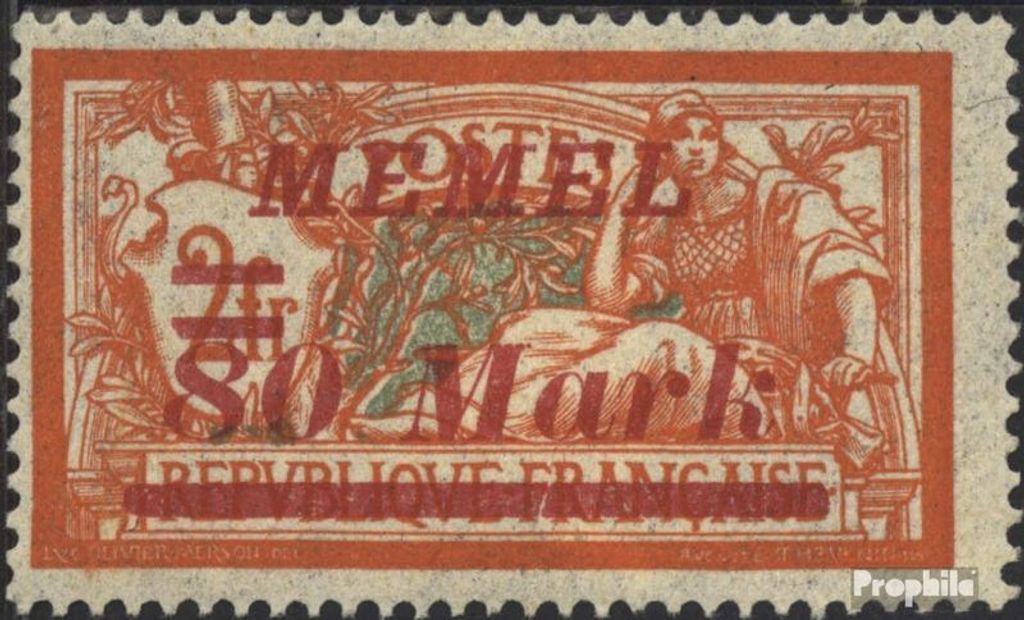 Briefmarken Memelgebiet 1922 Mi 117 mit Falz Freimarken