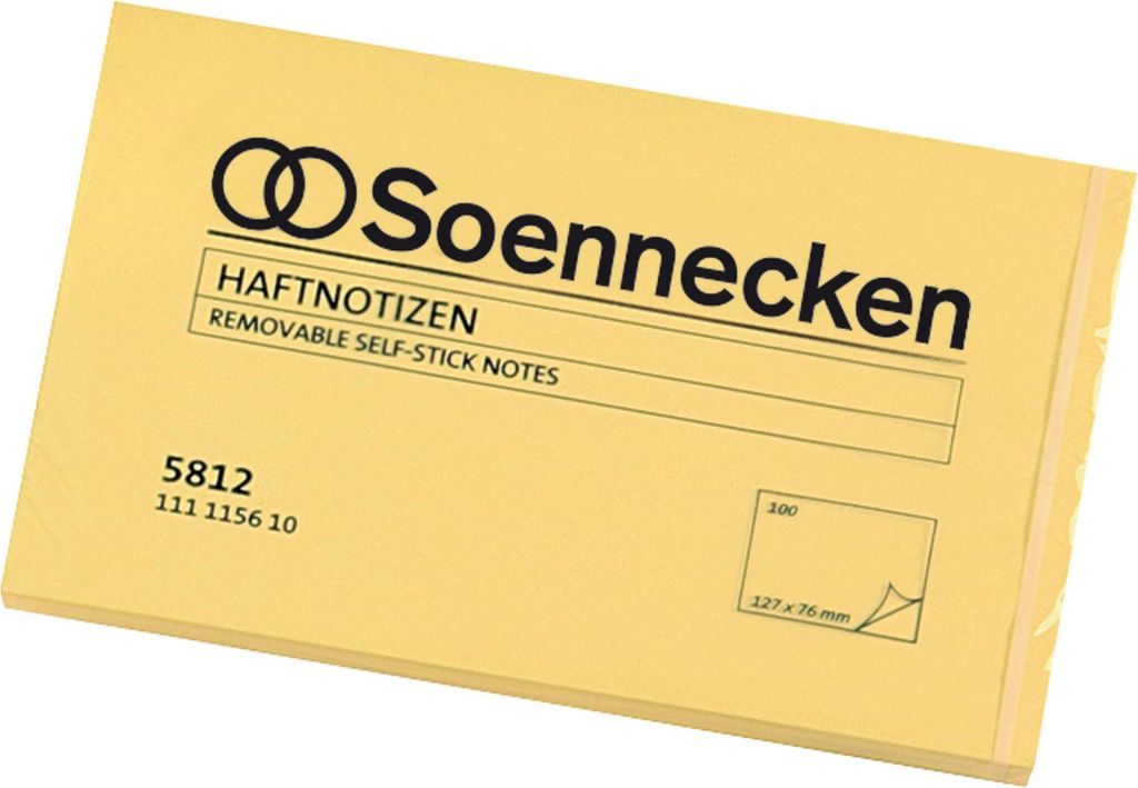 Haftnotiz 5812 125x75mm 100 Blatt gelb Packung mit 12 Stück