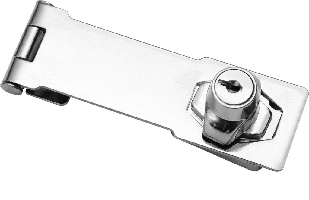Überfalle abschließbar Vorhängeschloß Schloß Riegel Türriegel Türbeschlag Chrom 102mm
