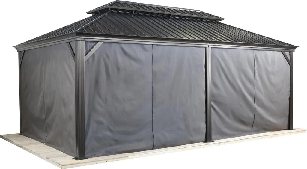 Rideaux gris foncé Sojag Messina 1220 en polyester avec clips inclus