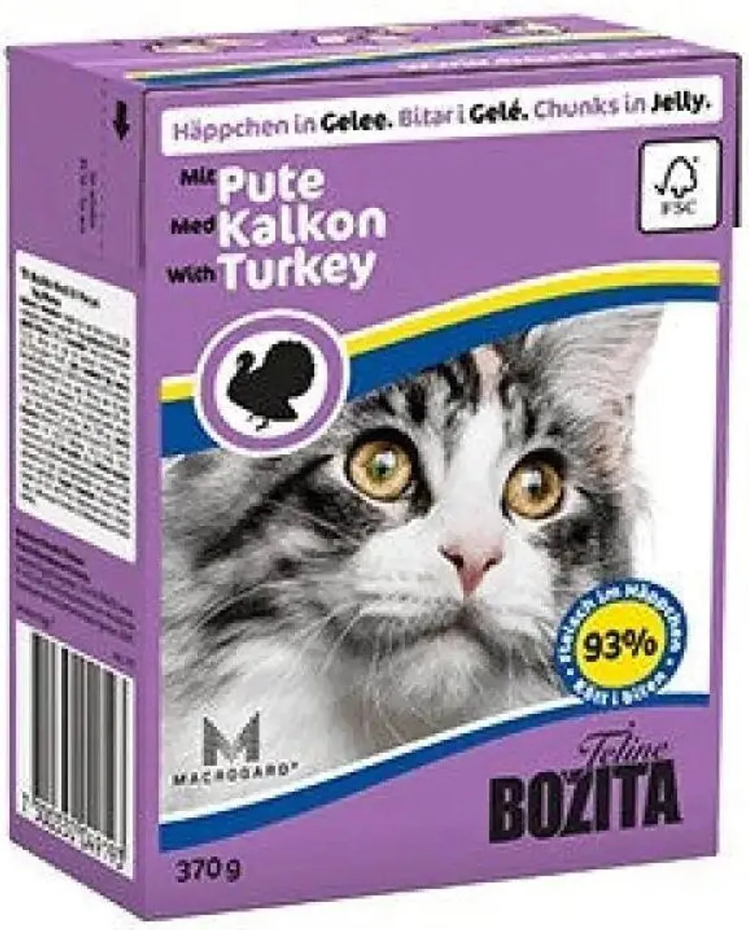 Pâtée pour chat Bozita Bouchées en gelée Dinde sans céréales 370g
