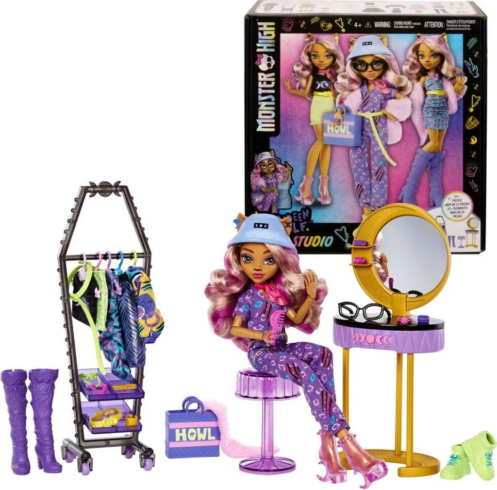 Monster High Fashion Studio Clawdeen Wolf Poupée avec Accessoires HKY70