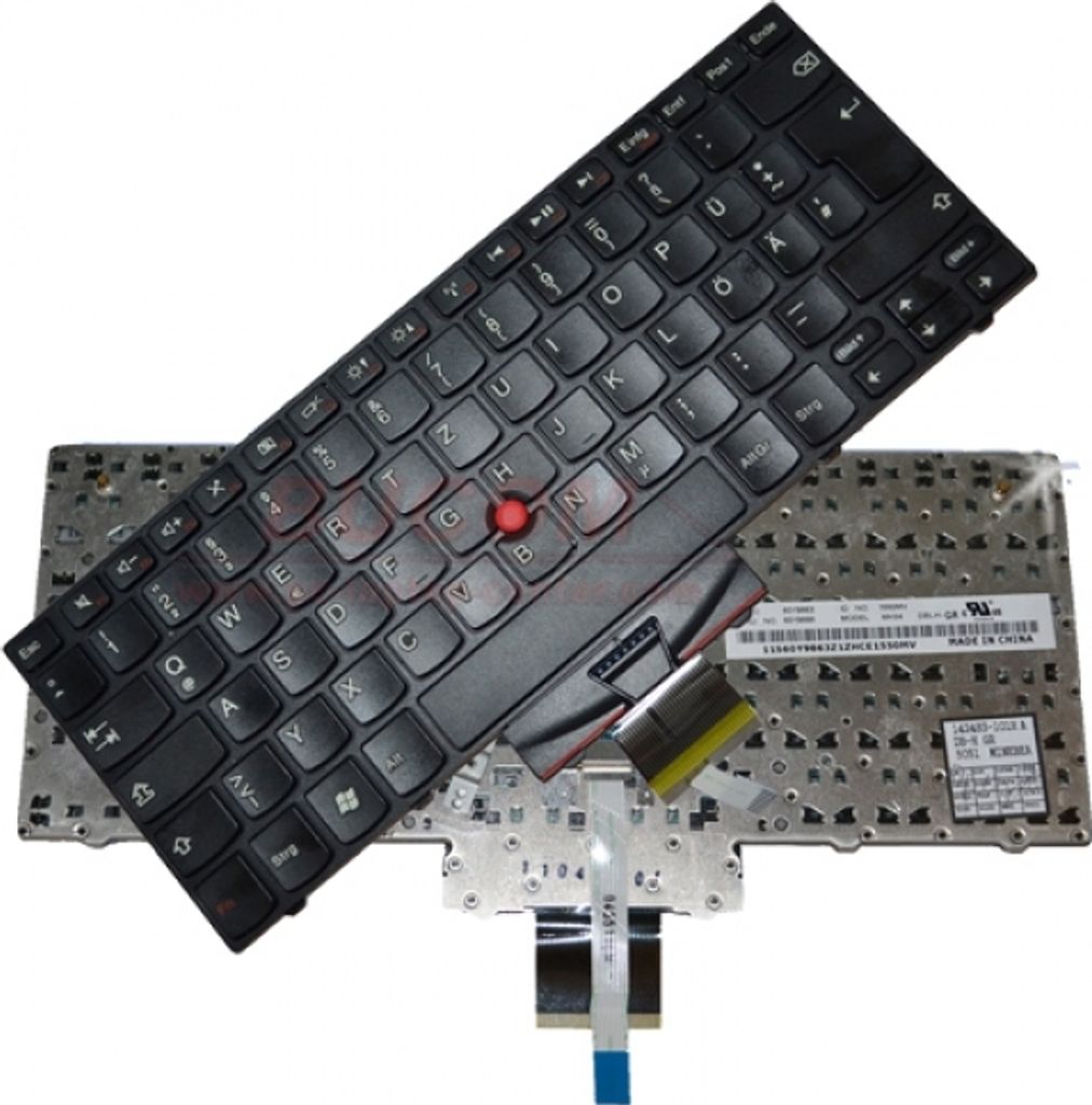 A disassembled laptop keyboard and its internal components are shown against a white background.