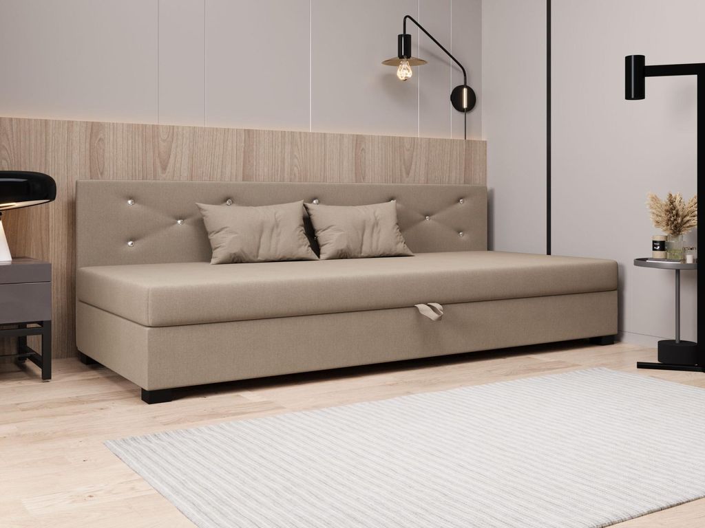 Polsterbett 100x195 MILEKA BIZ 1 - braun