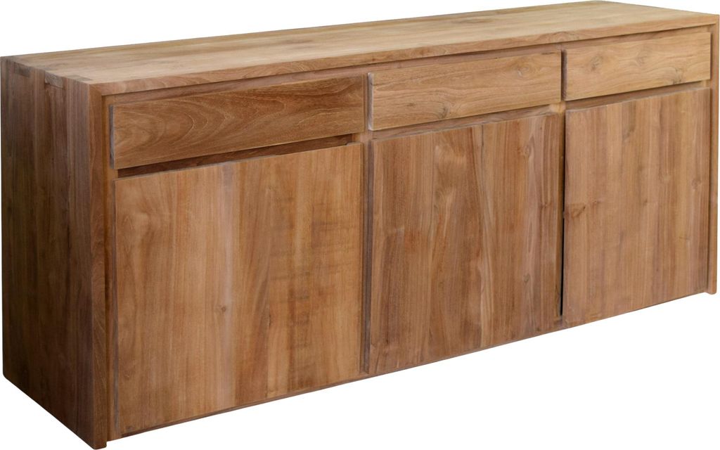 Teako Design Sideboard Holm Teakholz Massiv 210x90x50cm Wetterfest