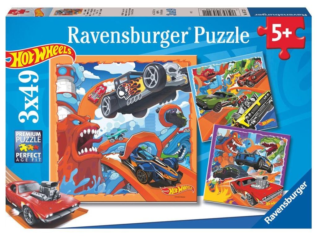 Hot Wheels Puzzle, 3 Sets mit je 39 Teilen
