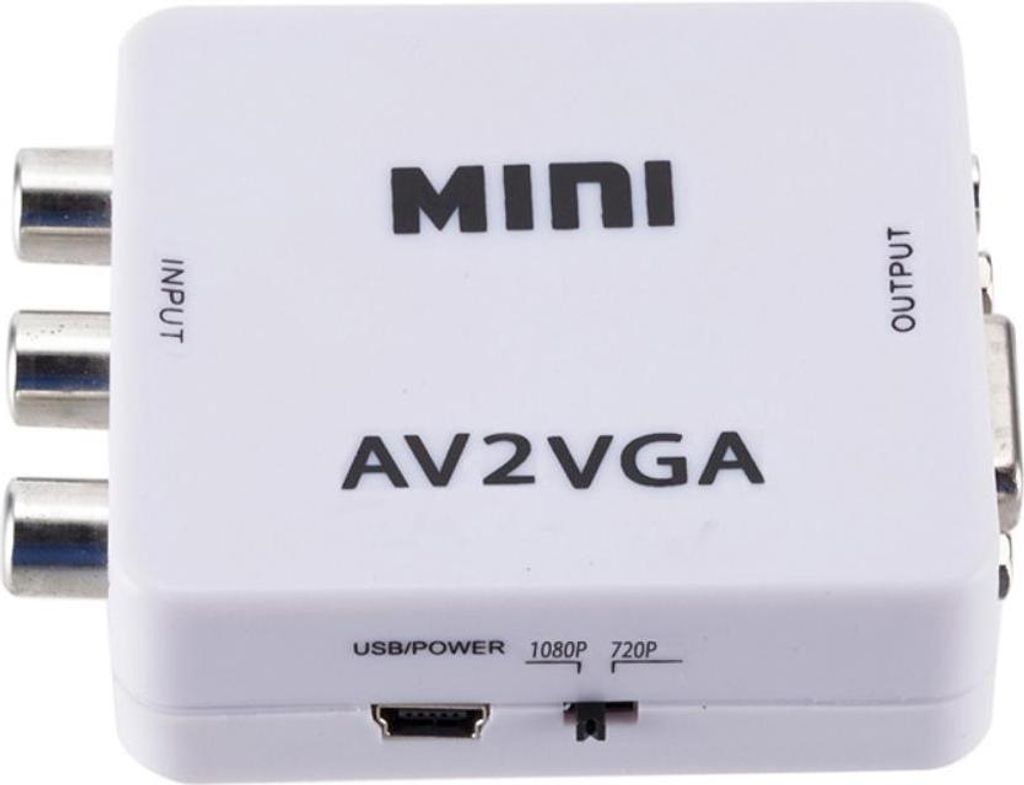 Mini video převodník s vysokým rozlišením AV na VGA AV na Obrázek produktu 