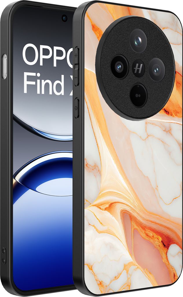 Smartphonica Telefon Fall geeignet für Oppo Find X8 Pro mit Marmor-Druck - TPU zurück Abdeckung Fall Marmor-Design - Orange