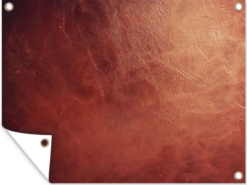 MuchoWow 80x60 cm Outdoor-Poster Gartendeko Sichtschutz Garten Poster für den Garten Leder - Lederoptik - Braun - Hell