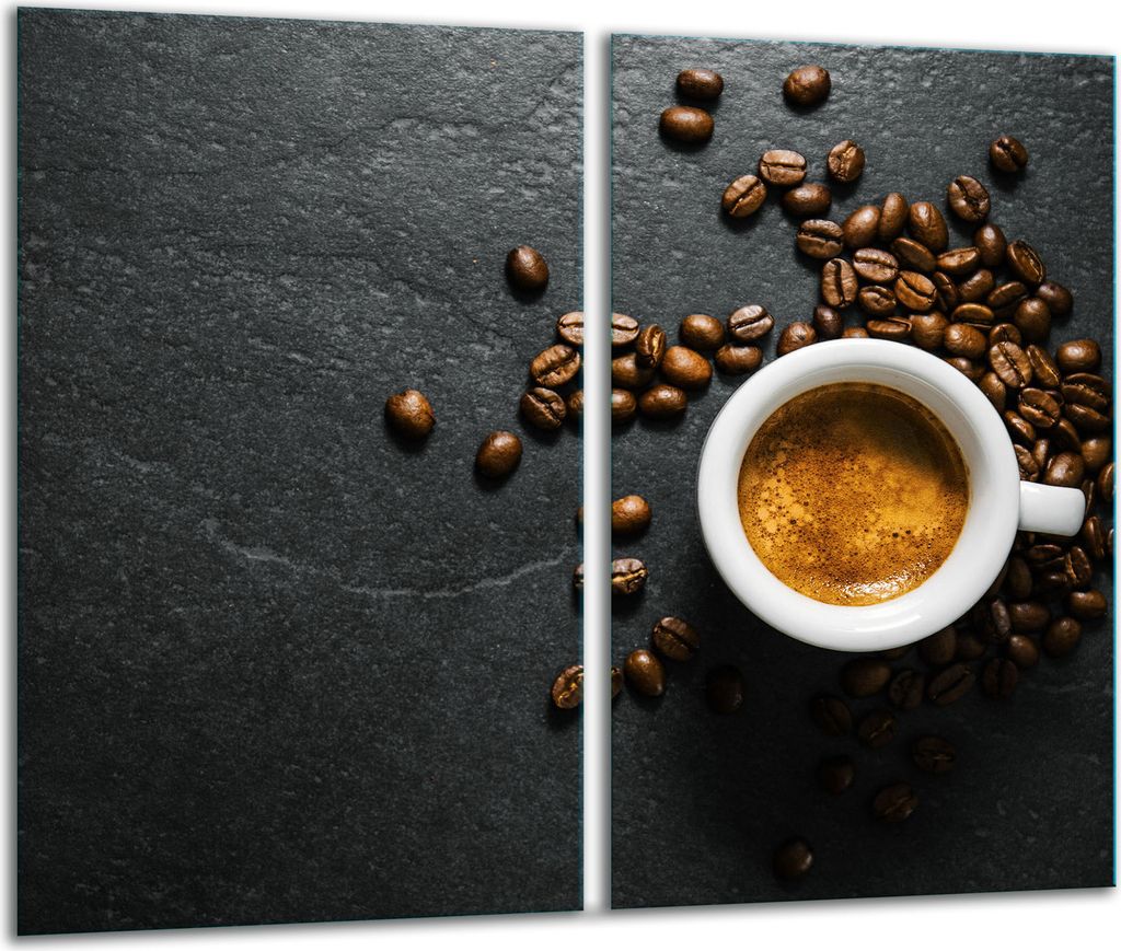 Herdabdeckplatten 2 teilig 30x52 Glaskeramikfeld Abdeckung Glas Kaffee