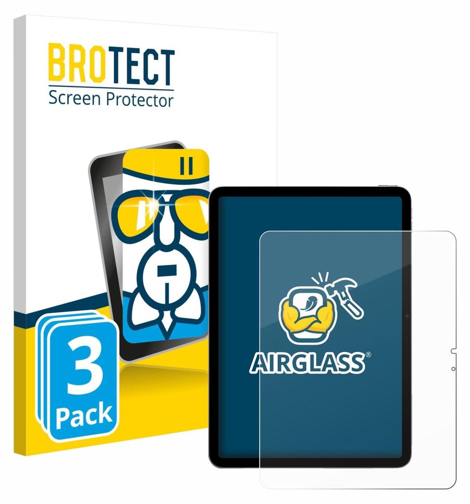 3x BROTECT Schutzglas für Apple iPad Air 13" M4 2026 (Hochformat) Schutzfolie Panzer Folie Glas Display Schutz klar