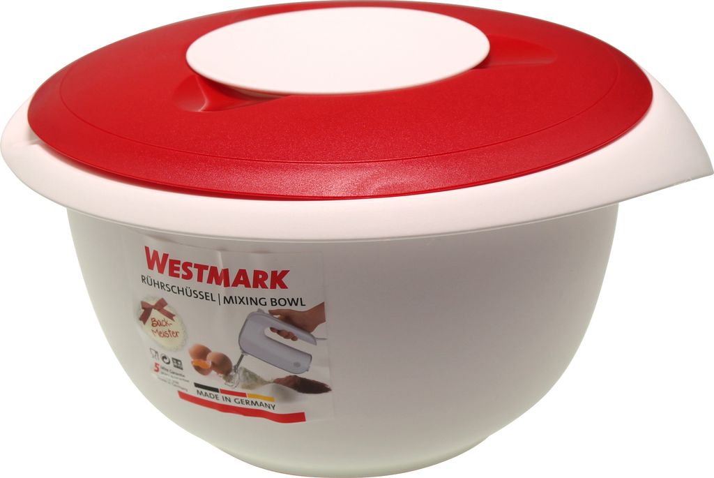WESTMARK Rührschüssel mit Deckel Kunststoff 2,5 l rot Produktbild 