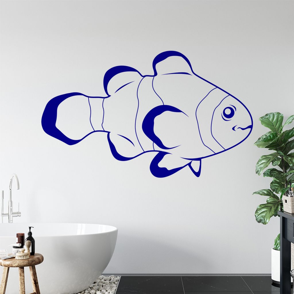 KIWISTAR Anemonenfisch - Clownfisch Wandtattoo in 6 Größen - Wandaufkleber Wall Sticker - Dekoration, Küche, Wohnzimmer, Schlafzimmer, Badezimmer