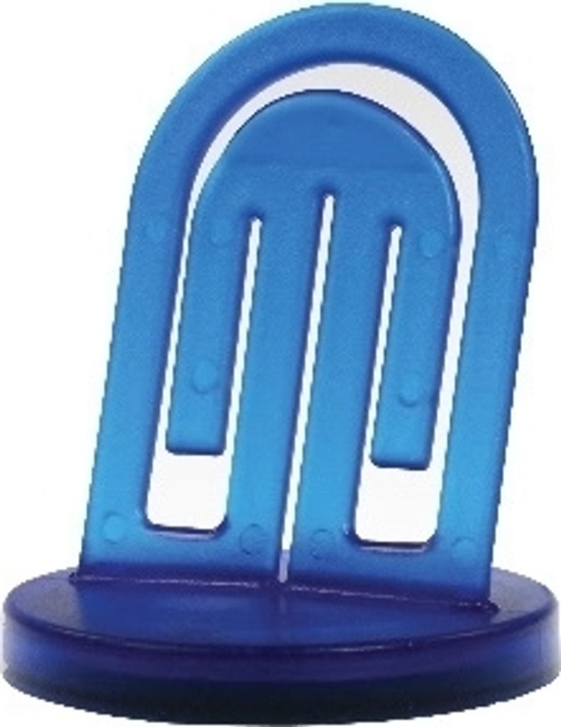 Konzepthalter mit Metallfuß kristallblau