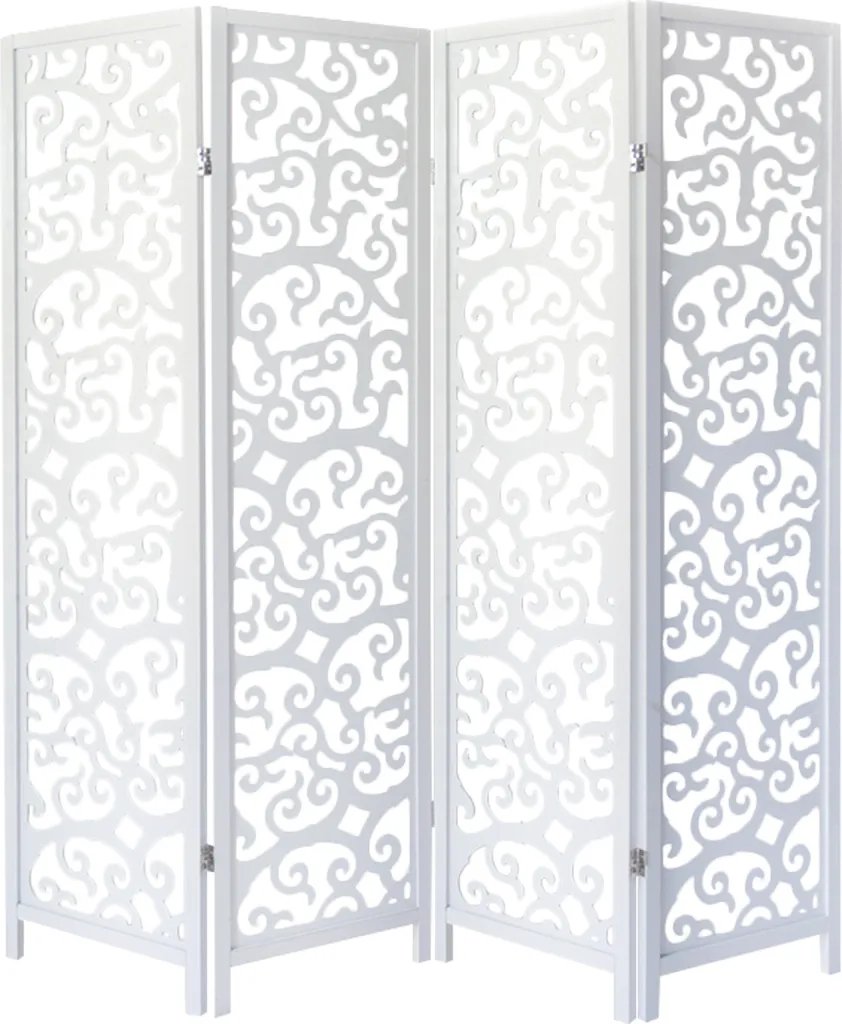 Cloison de Séparation Shoji 4 Panneaux - Paroi Japonaise Bois Blanc