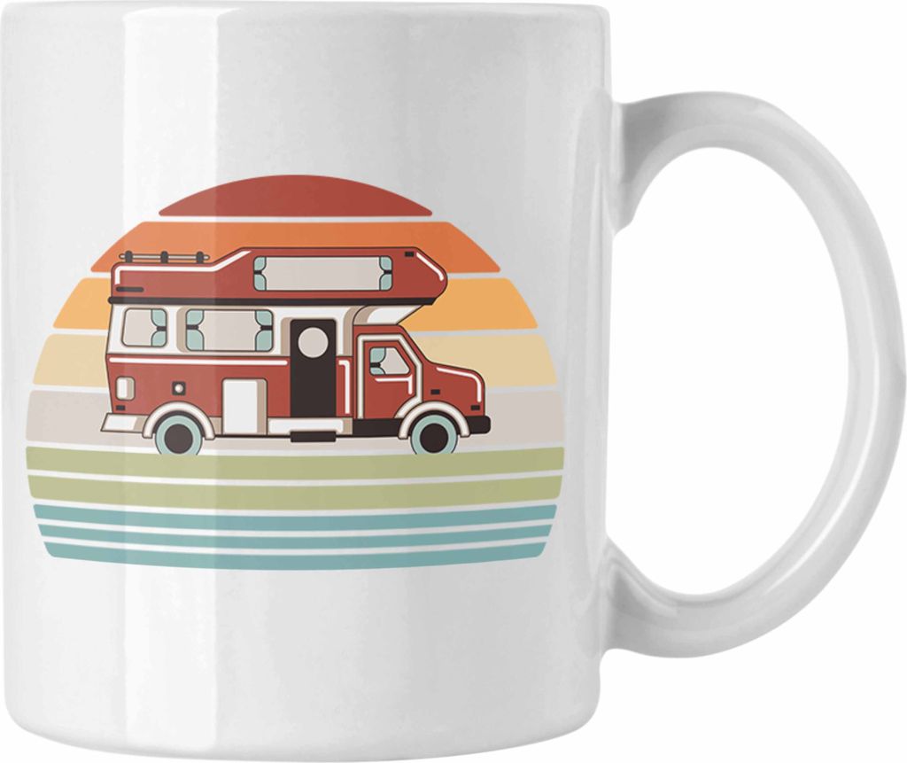 Trendation - Wohnwagen Camper Tasse Geschenke Wohnmobil für Männer Campingwagen Geschenkidee Zubehör Camping Opa Oma Rentner Lustig Grafik (Weiß)